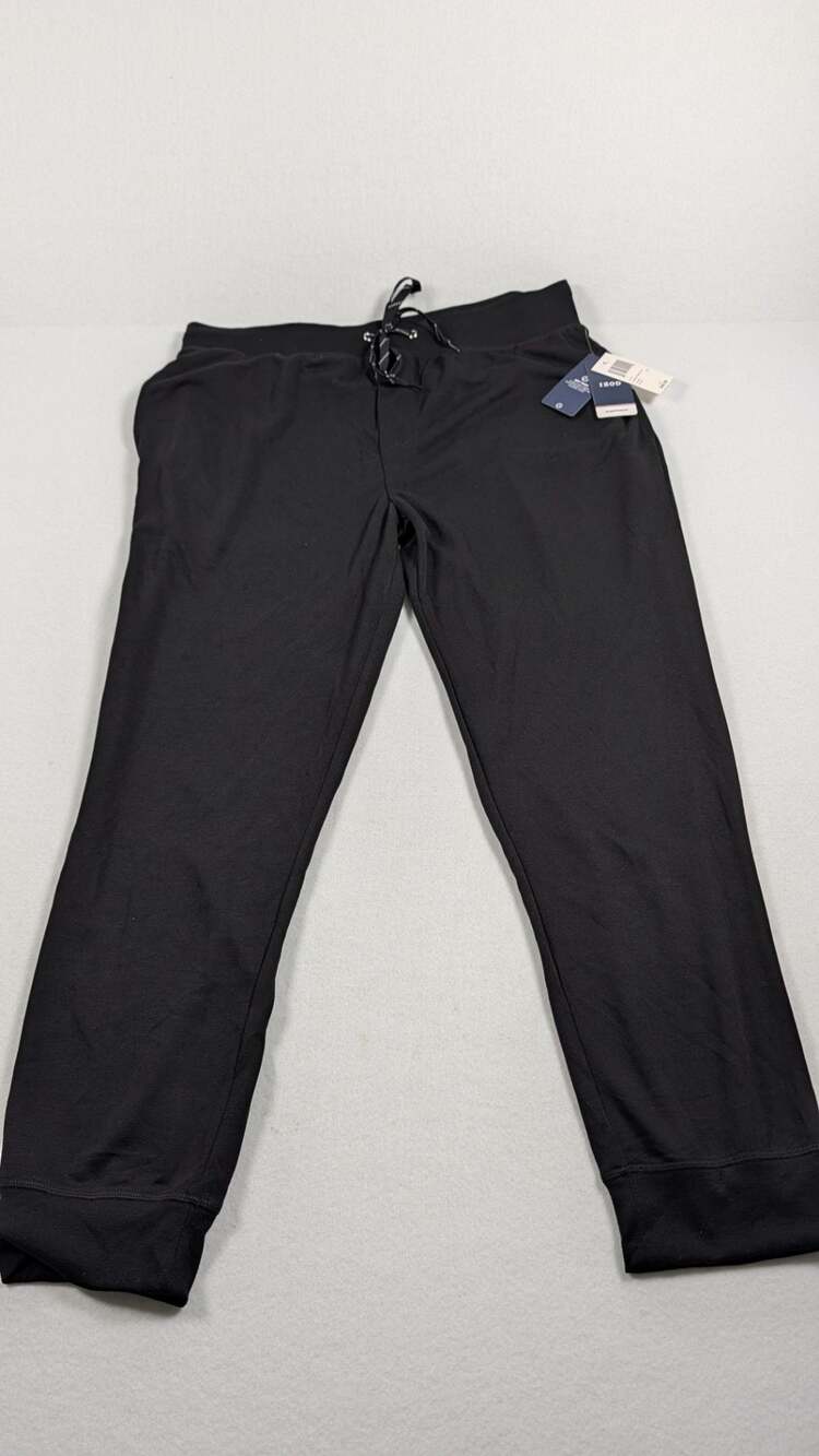 IZOD Men's Sleepwear Soft Touch Jogger Pants in Black Large